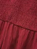 Square Neck Broderie Anglaise Patchwork Shirred Dress sold by Bloomchic
