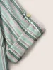 Contrast Striped Button Cuff Sleeve Blouse sold by Bloomchic