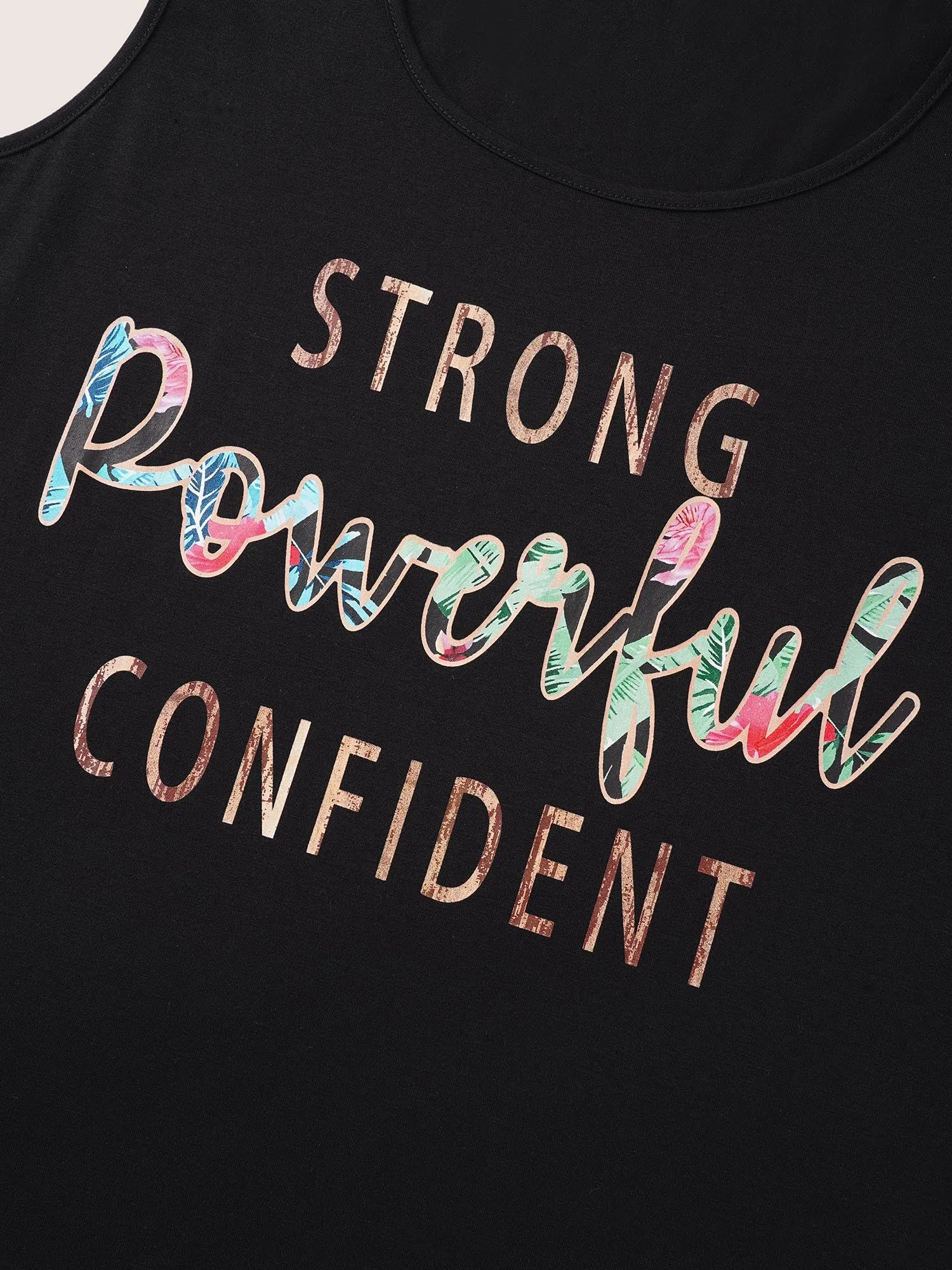 Contrast Letter Print Scoop Neck Sleep Dress sold by Bloomchic product image thumbnail 5