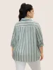 Contrast Striped Button Cuff Sleeve Blouse sold by Bloomchic