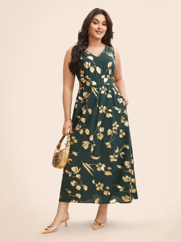Glitter Floral Sleeveless Maxi Dress sold by Bloomchic