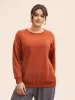 Round Neck Patchwork Drop Shoulder Sweatshirt sold by Bloomchic
