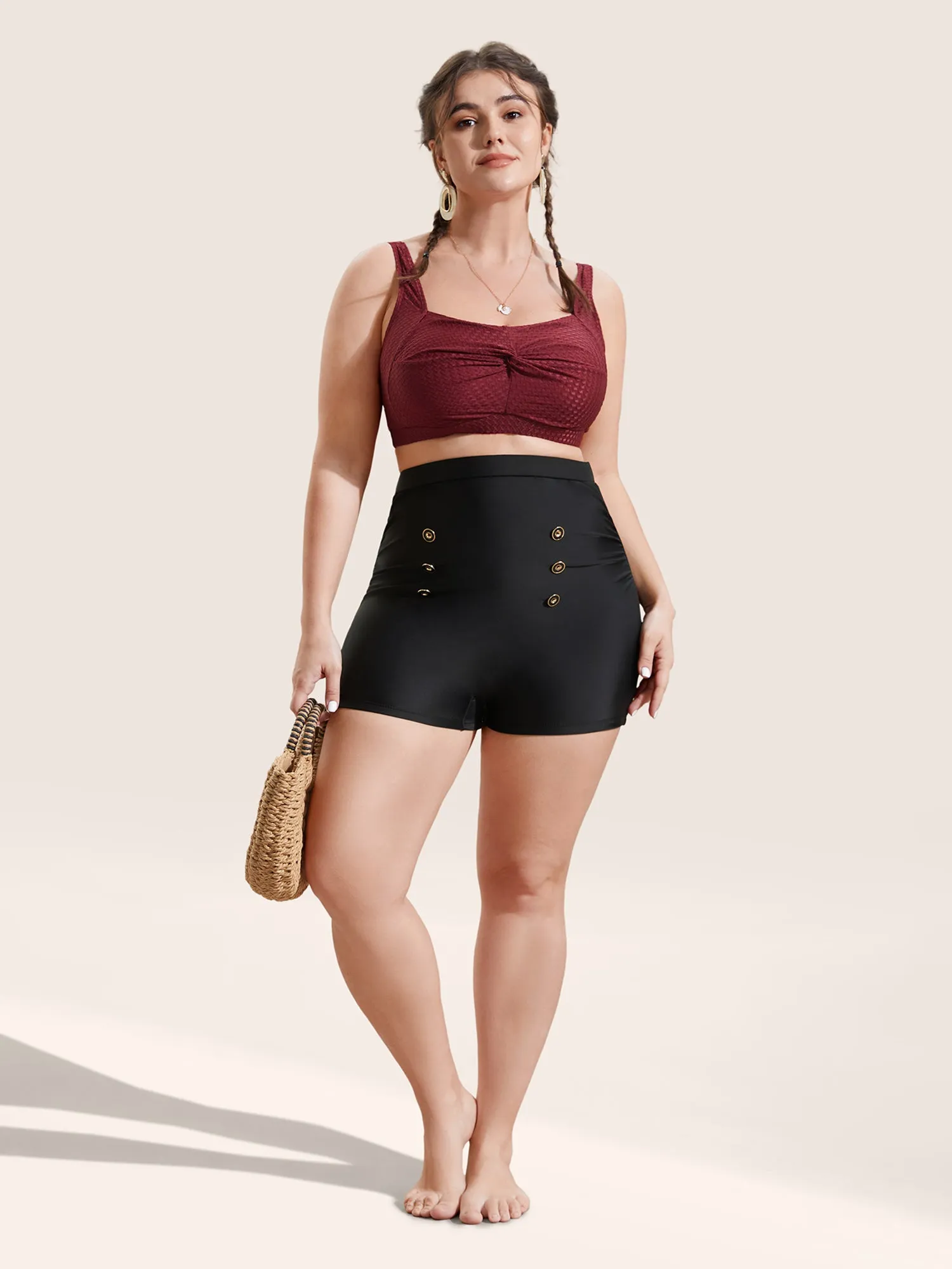 Plain Button Detail Skinny Swim Bottom sold by Bloomchic product image thumbnail 3