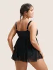 Solid Floral Decor Flutter Layered Hem Swim Top sold by Bloomchic