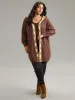 Contrast Hooded Tunic Open Front Cardigan sold by Bloomchic