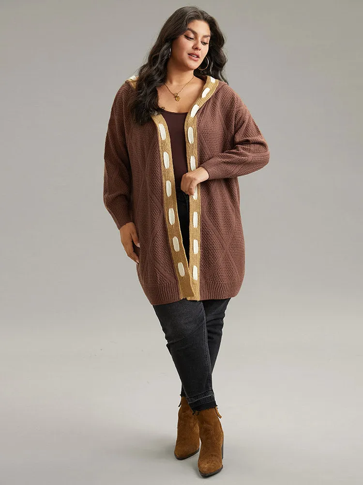 Contrast Hooded Tunic Open Front Cardigan sold by Bloomchic product image thumbnail 5