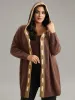 Contrast Hooded Tunic Open Front Cardigan sold by Bloomchic