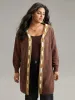 Contrast Hooded Tunic Open Front Cardigan sold by Bloomchic