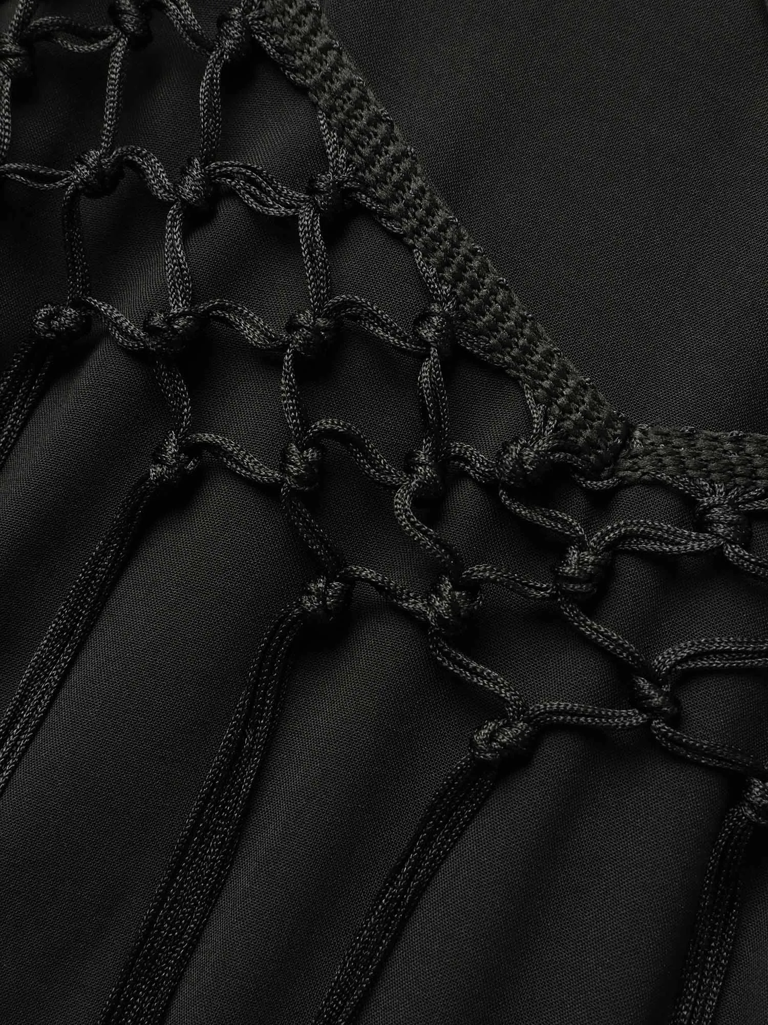 Solid Tassel Trim Split Hem Cami Dress sold by Bloomchic product image thumbnail 5