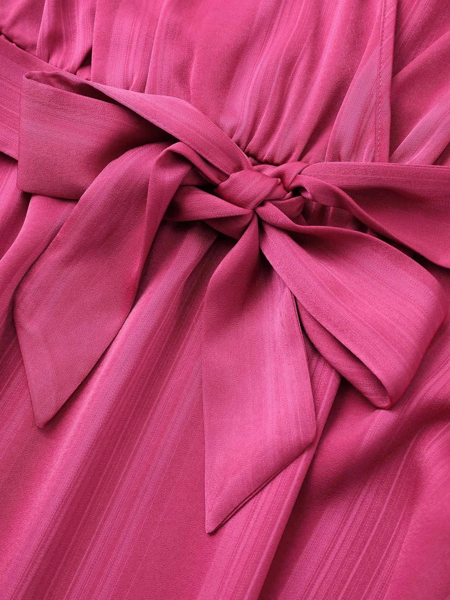 Striped Elastic Waist Wrap Belted Gathered Dress sold by Bloomchic product image thumbnail 5