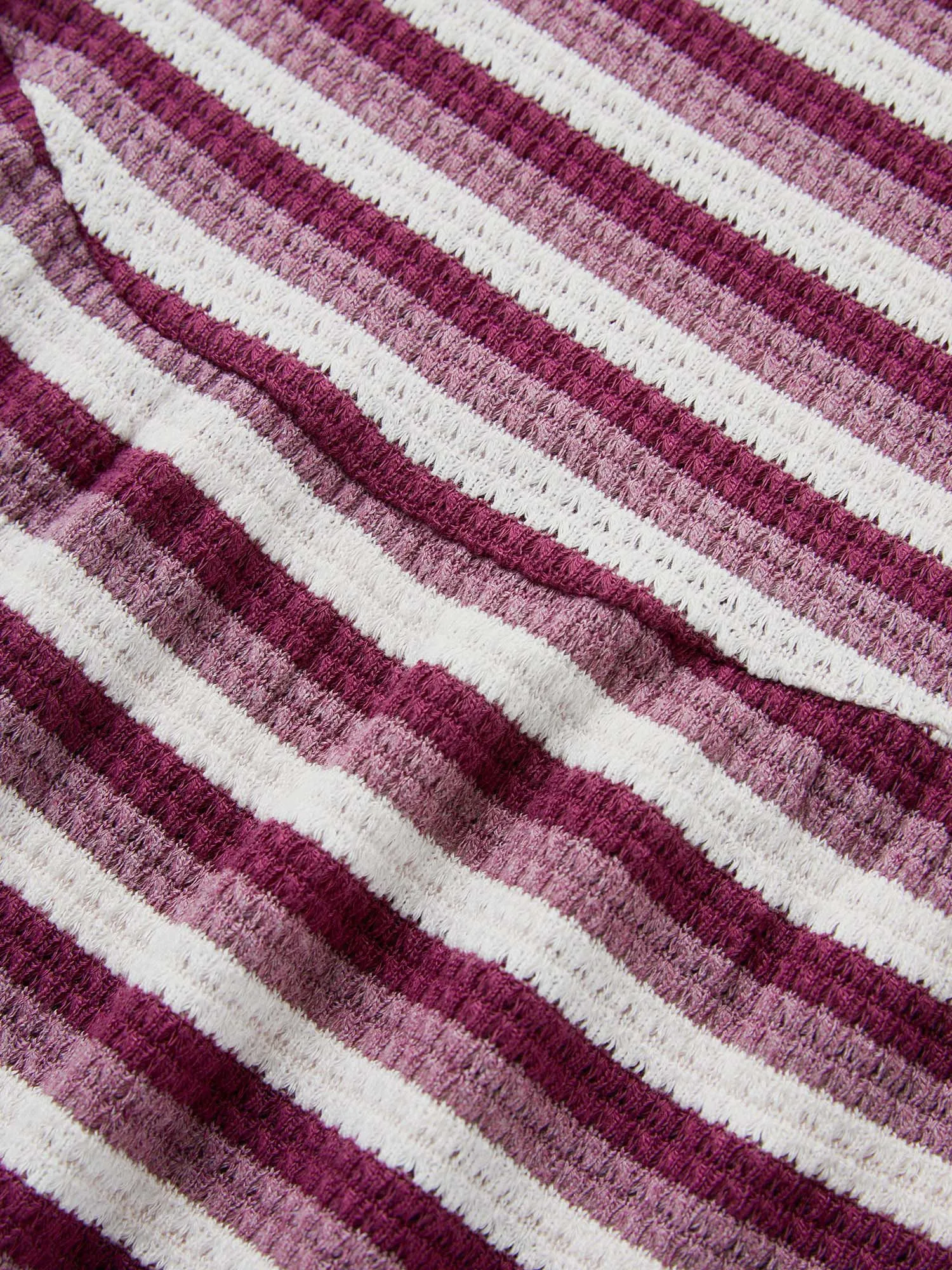 Striped Waffle Knit Crew Neck T-shirt sold by Bloomchic product image thumbnail 5