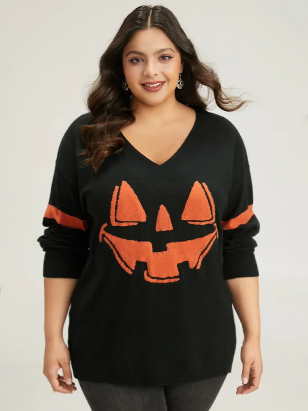 Anti-Pilling Halloween Graphic Pullover sold by Bloomchic