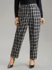 Plaid Elastic Waist Straight Leg Pants sold by Bloomchic