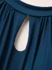 Solid Keyhole Elastic Waist Gathered One Piece Swimsuit sold by Bloomchic