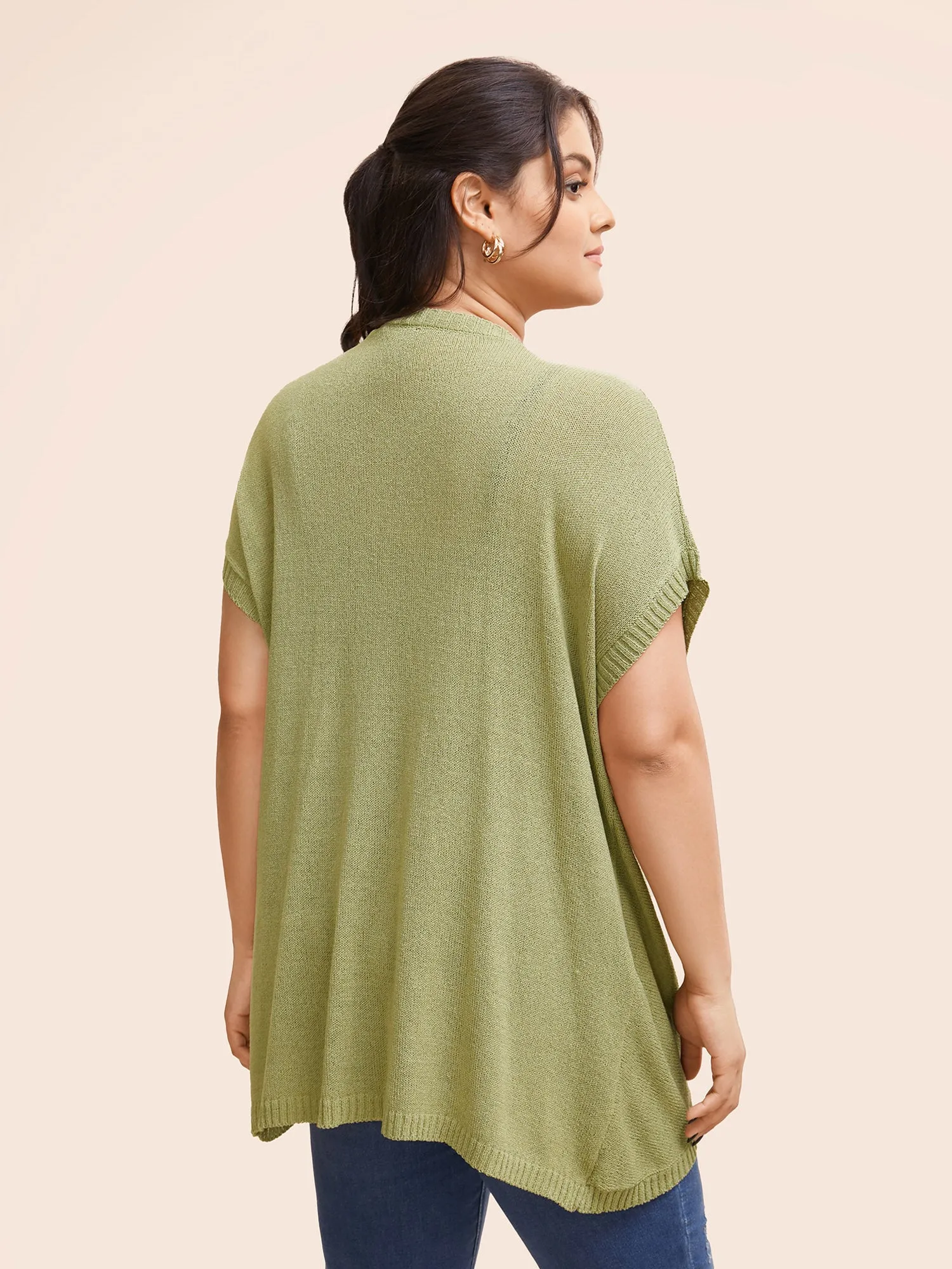 Solid Kimono Collar Dolman Sleeve Cardigan sold by Bloomchic product image thumbnail 2