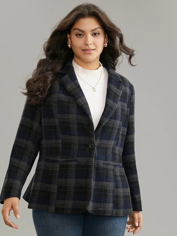 Plaid Button Up Suit Collar Blazer sold by Bloomchic product image thumbnail 4