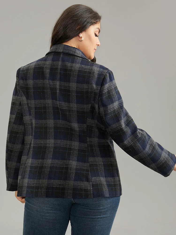 Plaid Button Up Suit Collar Blazer sold by Bloomchic product image thumbnail 2