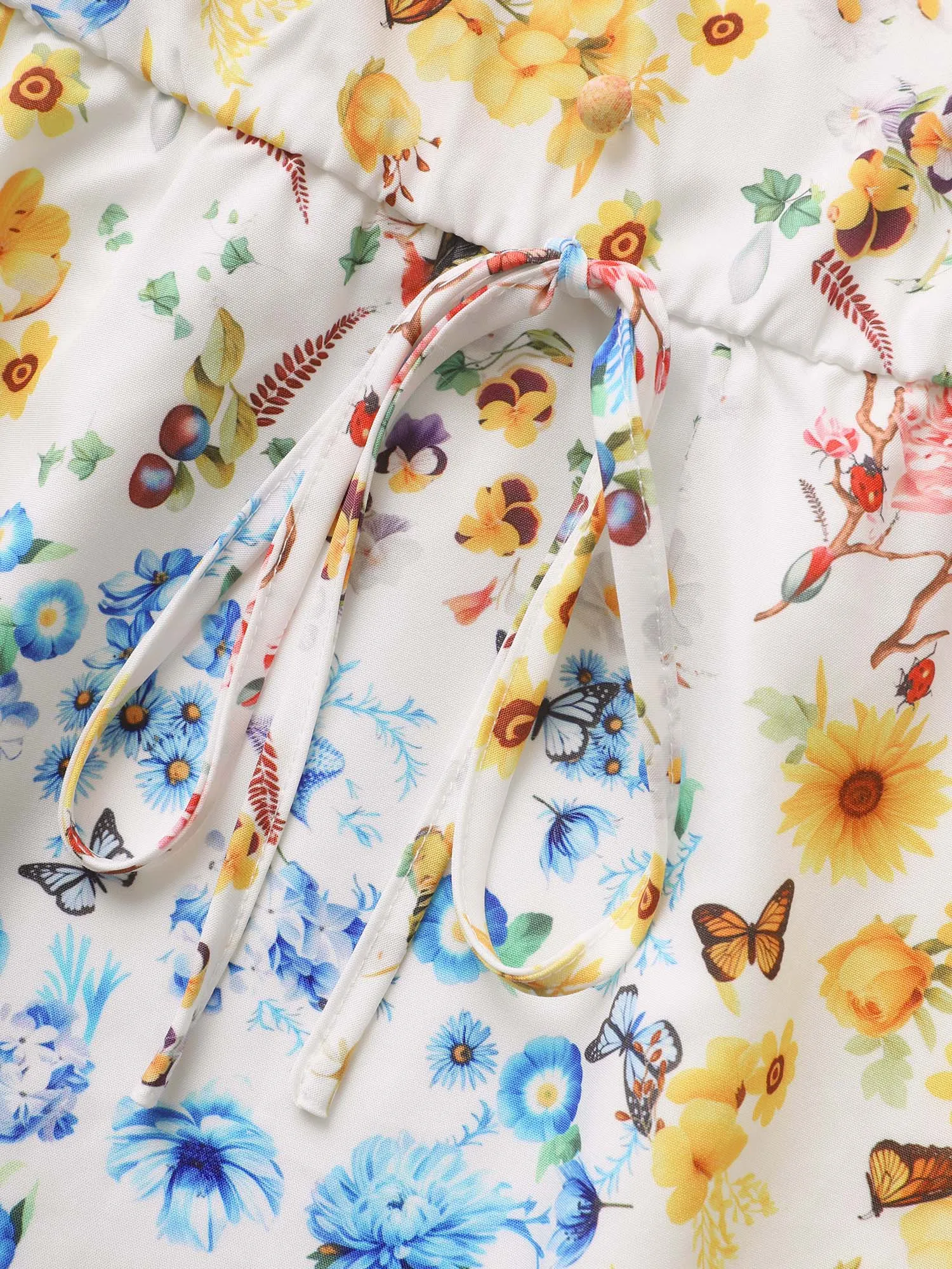 Patchwork Floral Lace Panel Tie Knot Blouse sold by Bloomchic product image thumbnail 5