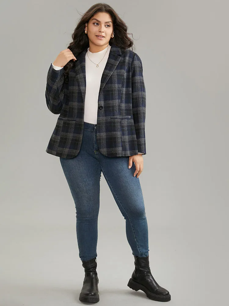 Plaid Button Up Suit Collar Blazer sold by Bloomchic product image thumbnail 3