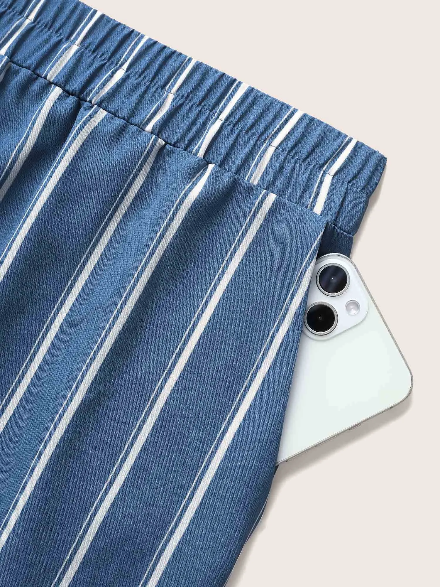 Striped Elastic Waist Wide Leg Pants sold by Bloomchic product image thumbnail 5