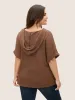 Solid Hooded Drawstring Dolman Sleeve T-shirt sold by Bloomchic