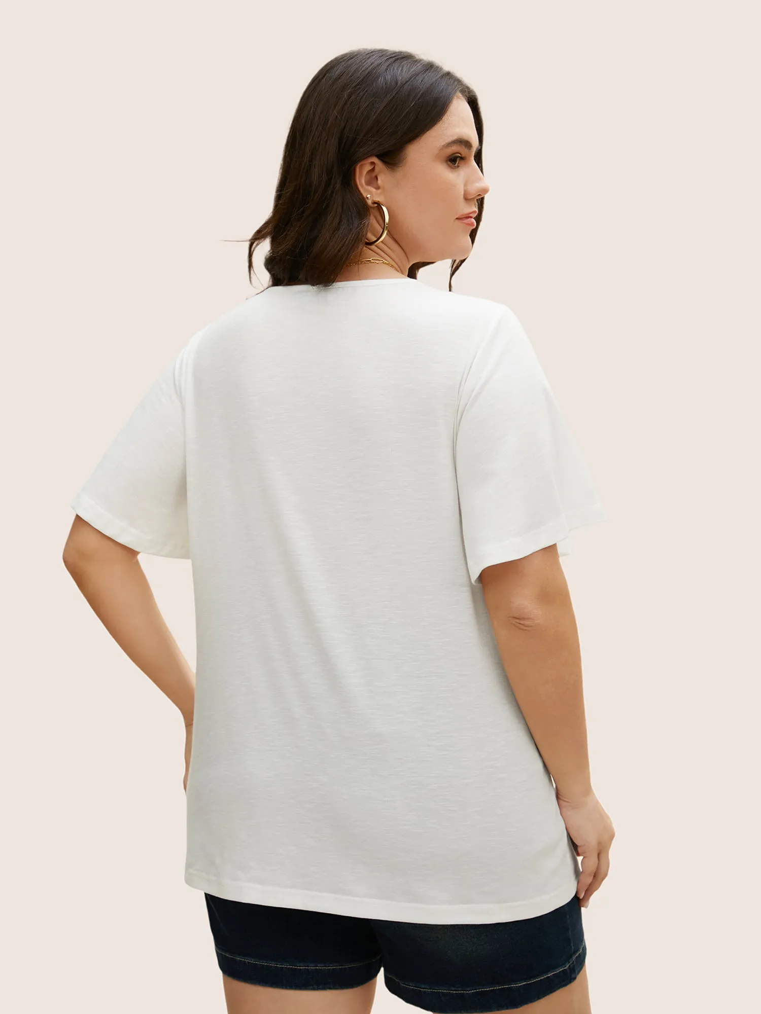 V Neck Bandana Embroidered Design T-shirt sold by Bloomchic product image thumbnail 4