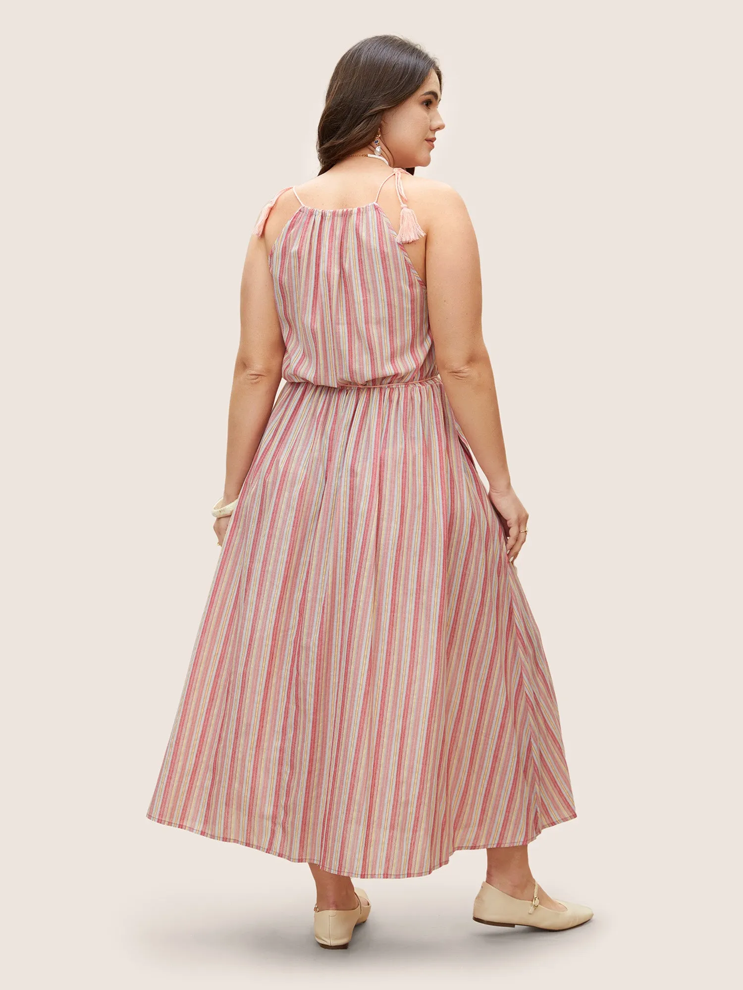 Supersoft Essentials Stripes Tie Knot Tassels Cami Dress sold by Bloomchic product image thumbnail 3