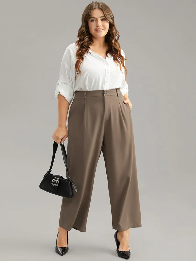 Plain Plicated Detail Straight Leg Pants sold by Bloomchic product image thumbnail 4