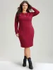 Solid Textured Metal Detail Dress sold by Bloomchic