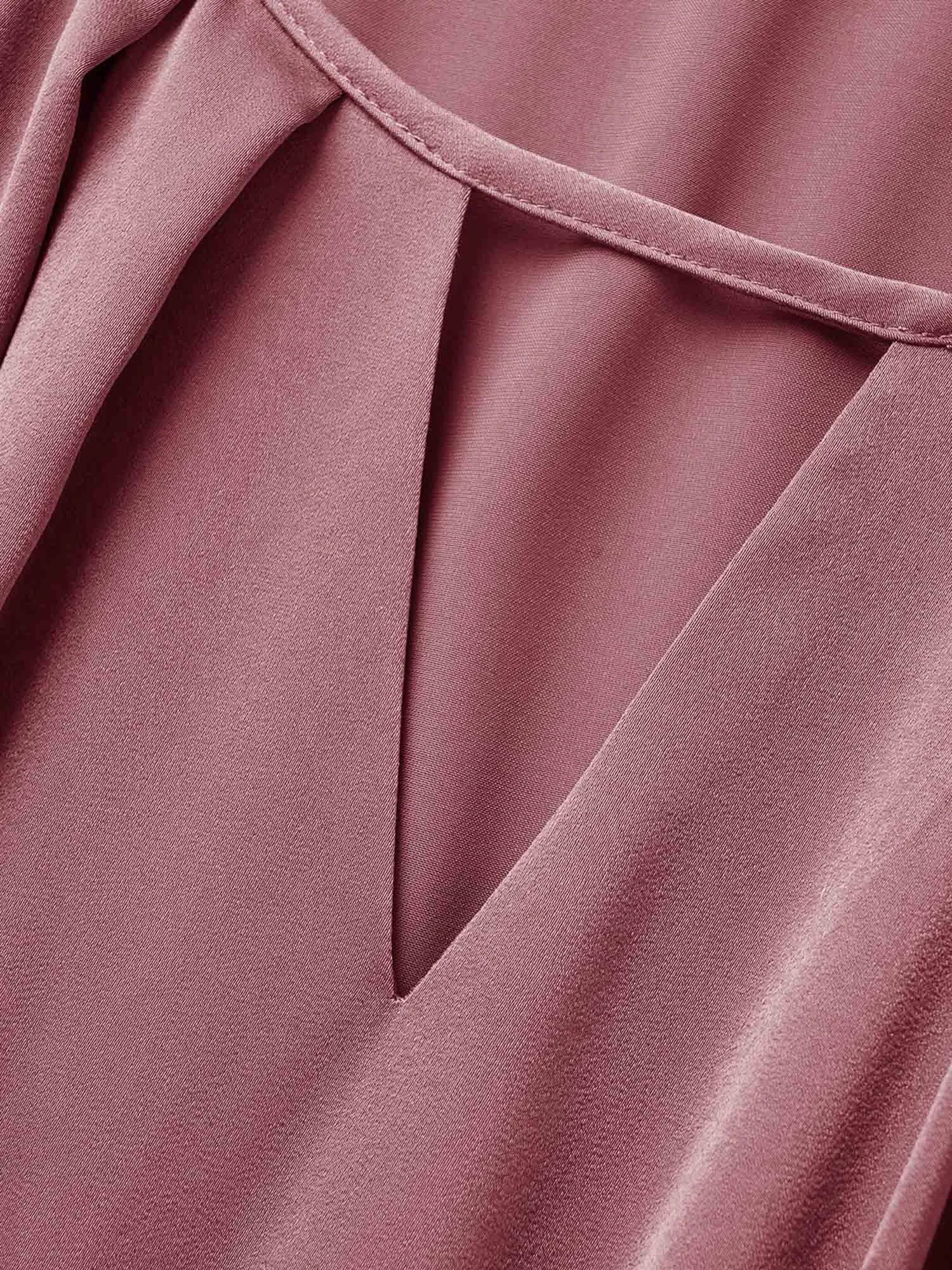 Lace Panel Keyhole Pleated Raglan Sleeve Dress sold by Bloomchic product image thumbnail 5