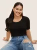Plain Round Neck Slim Fit Bodysuit sold by Bloomchic