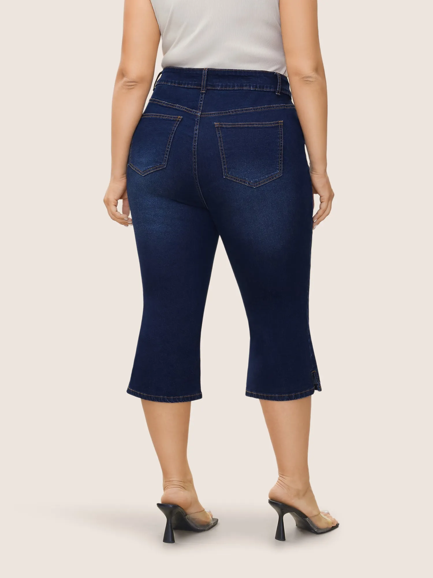 Dark Wash Split Hem Bootcut Pull-On Jegging Jeans sold by Bloomchic product image thumbnail 4