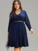 Plain Textured Velvet Ruffle Hem Dress sold by Bloomchic