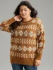 Supersoft Essentials Anti-Pilling Geo Print Elastic Cuffs Pullover sold by Bloomchic