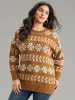 Supersoft Essentials Anti-Pilling Geo Print Elastic Cuffs Pullover sold by Bloomchic