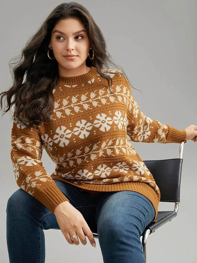 Supersoft Essentials Anti-Pilling Geo Print Elastic Cuffs Pullover sold by Bloomchic