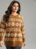 Supersoft Essentials Anti-Pilling Geo Print Elastic Cuffs Pullover sold by Bloomchic