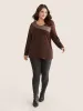 Contrast Patchwork Long Sleeve T-shirt sold by Bloomchic
