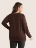 Contrast Patchwork Long Sleeve T-shirt sold by Bloomchic