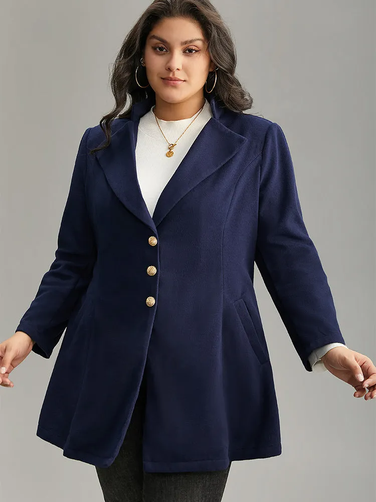 Solid Metal Detail Lapel Collar Coat sold by Bloomchic product image thumbnail 3