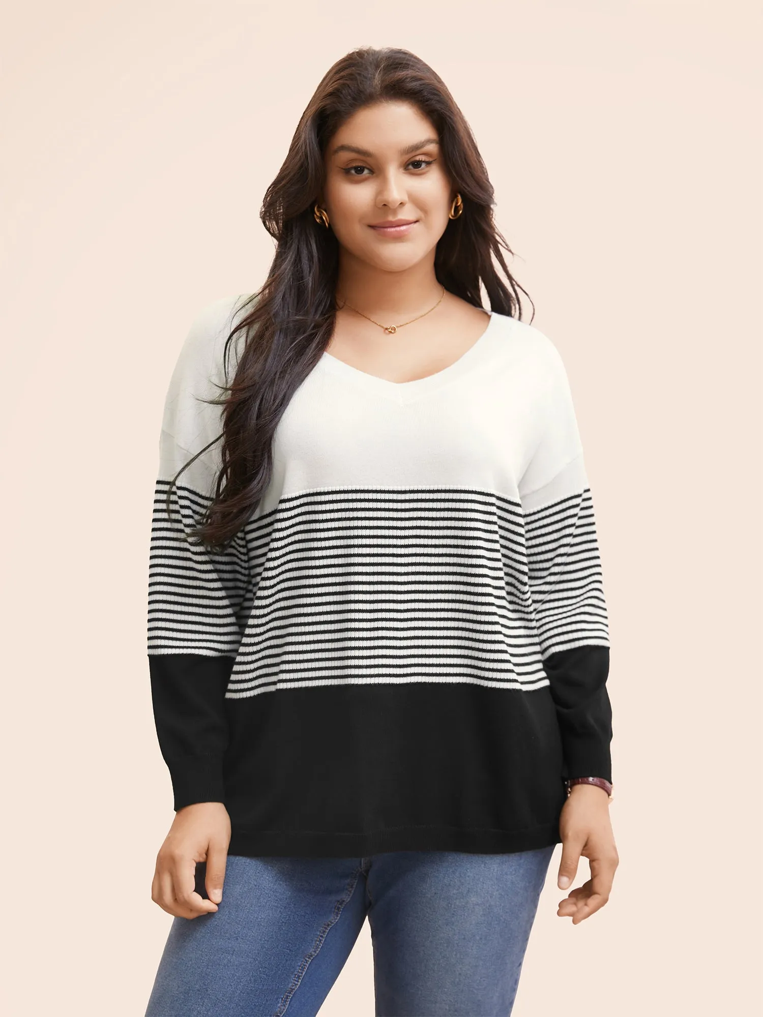 Supersoft Essentials Striped Contrast Pullover sold by Bloomchic product image thumbnail 4