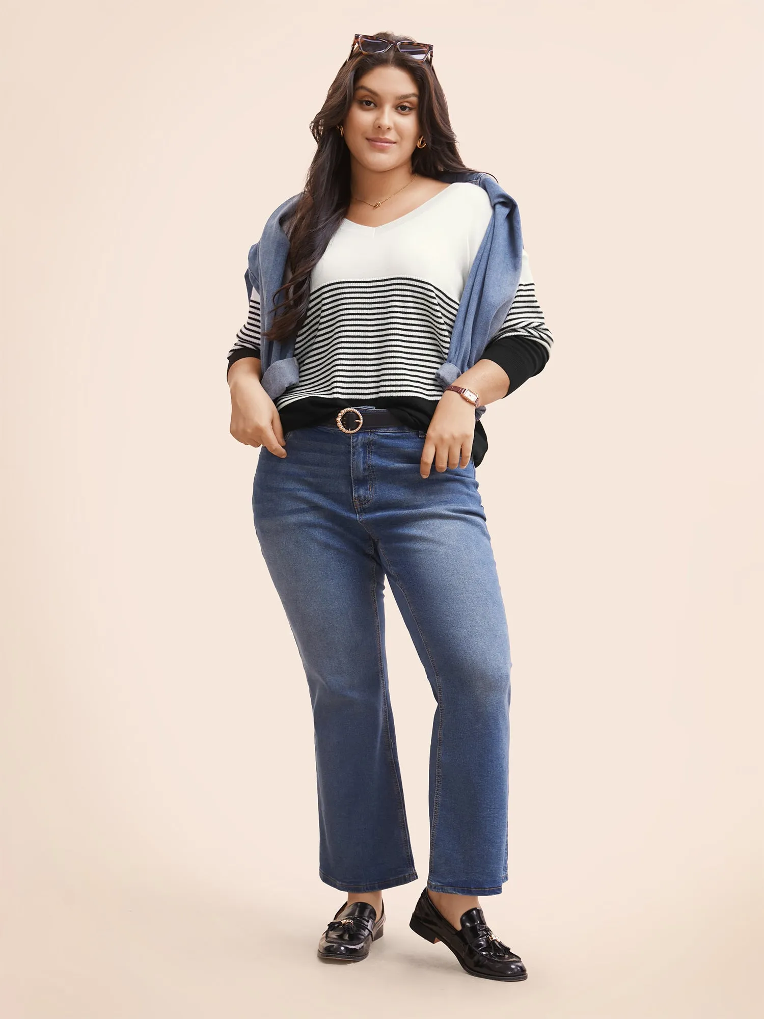 Supersoft Essentials Striped Contrast Pullover sold by Bloomchic product image thumbnail 3