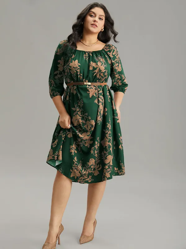 Silhouette Floral Print Elastic Cuffs Dress sold by Bloomchic