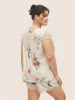 Plants Lace Patchwork Keyhole Sleep Top sold by Bloomchic