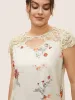Plants Lace Patchwork Keyhole Sleep Top sold by Bloomchic