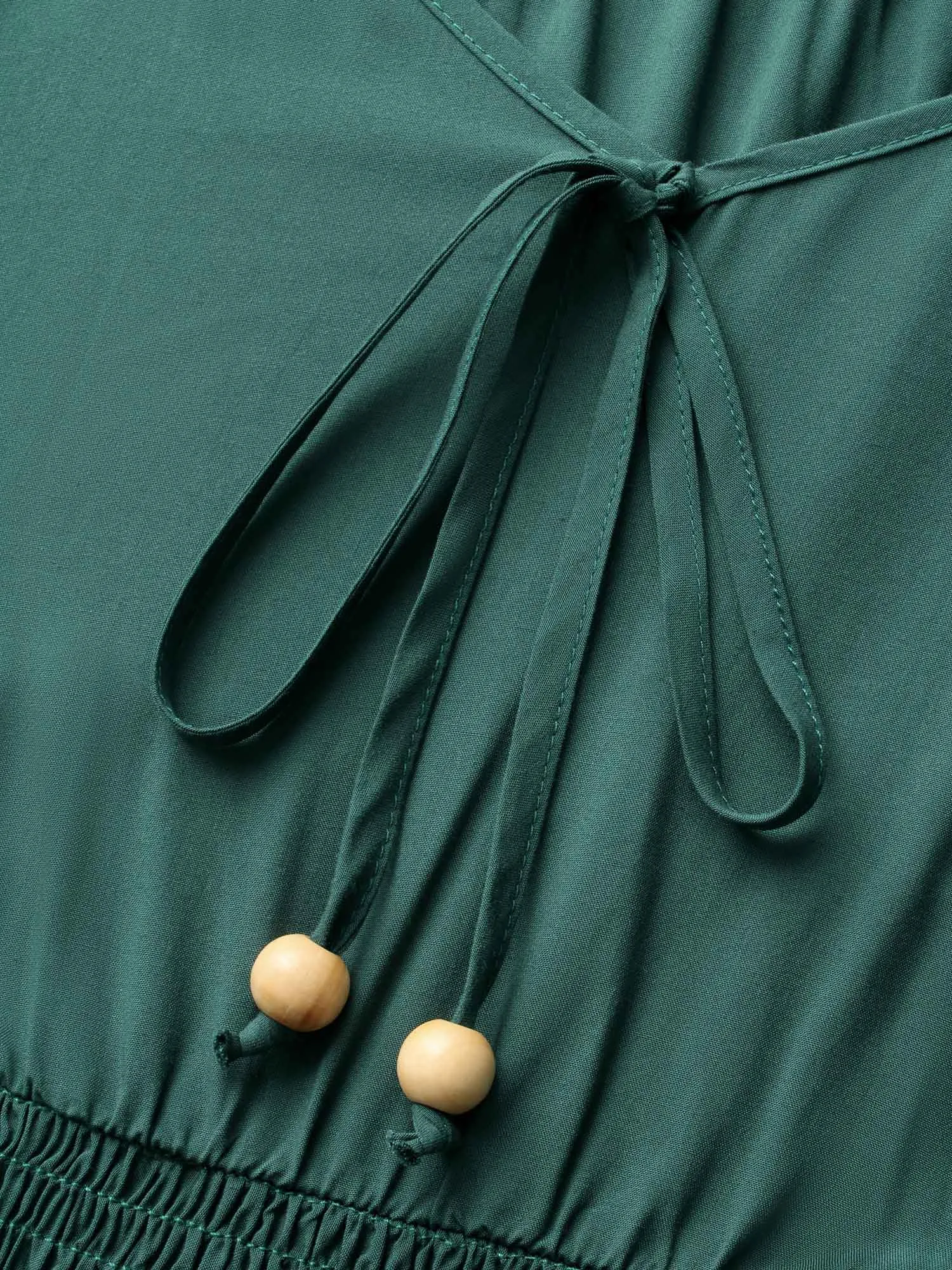 Heart Neckline Shirred Ruffle Layered Hem Dress sold by Bloomchic product image thumbnail 5