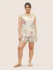 Plants Lace Patchwork Keyhole Sleep Top sold by Bloomchic