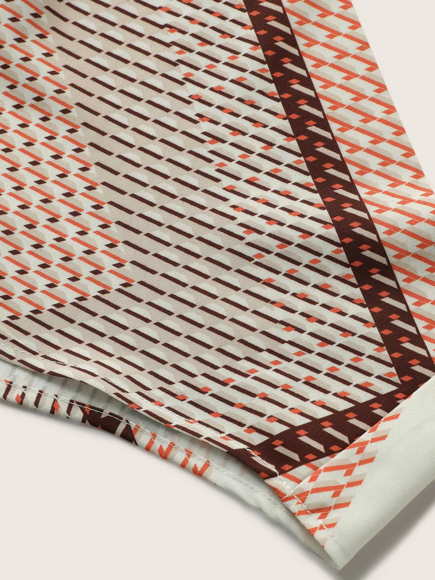 Geo Graphic Belted Curved Hem Shirt Collar Dress sold by Bloomchic product image thumbnail 5