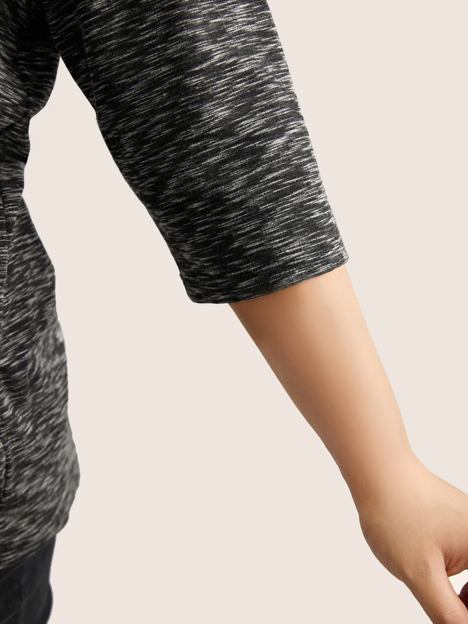 Heather Pleated Button Detail T-shirt sold by Bloomchic product image thumbnail 5