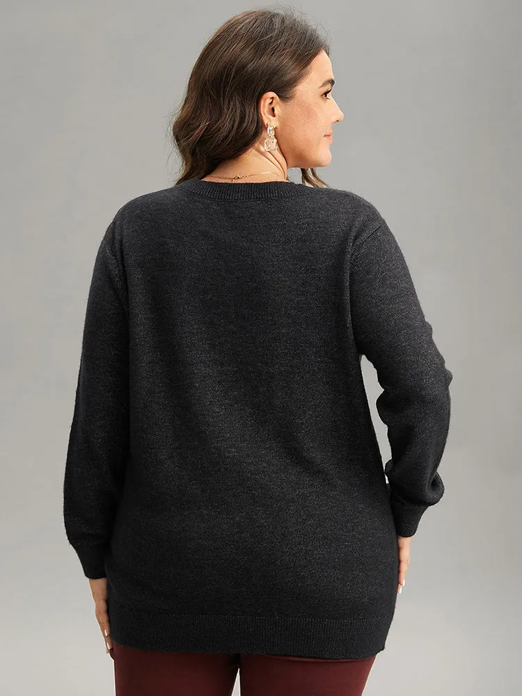 Anti-Pilling Sequin Snowflake Round Neck Pullover sold by Bloomchic product image thumbnail 2